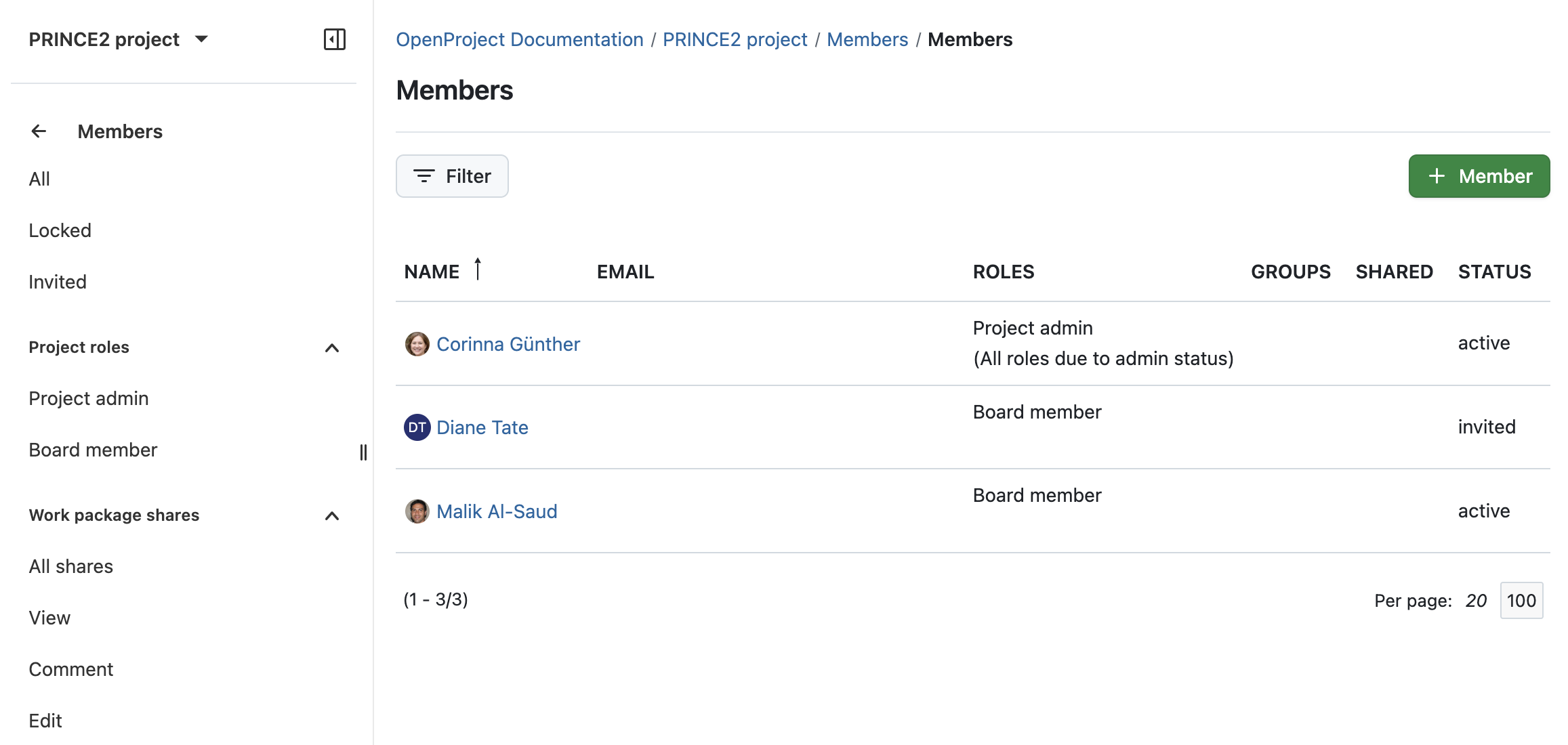 Follow the PRINCE2 process with OpenProject: Direct a project by assigning roles to project members